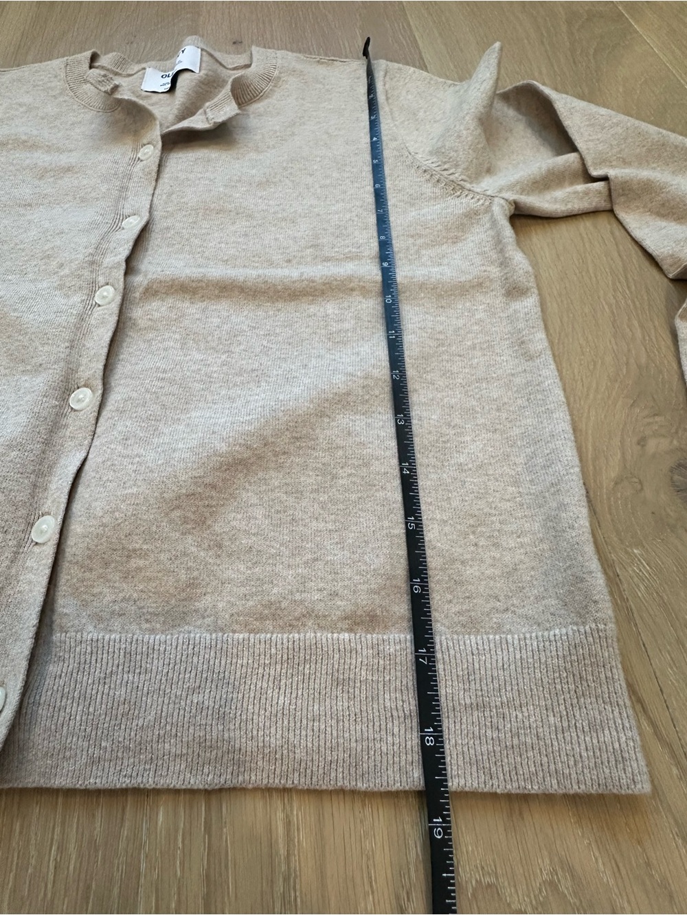 Old Navy Quiet Luxury Classic Cream Crew Neck Button Front Cotton Cardigan Small - Picture 7 of 9